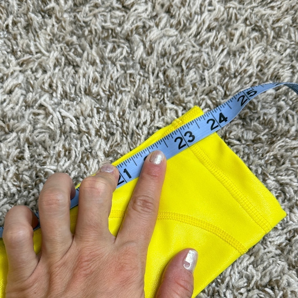 Zyia Active Leggings with Pockets Metallic Bright Yellow size 2 - Picture 11 of 14